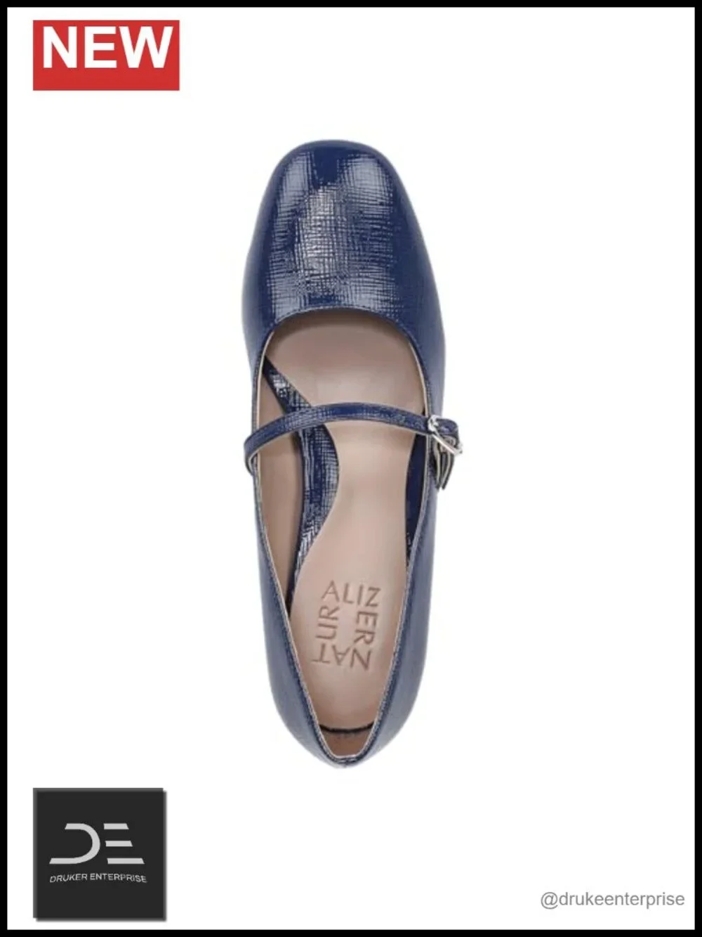 Women's Mary Jane Pumps - Patent PU Block Heel Round Toe Adjustable Strap